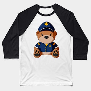 Male Pilot Teddy Bear Baseball T-Shirt